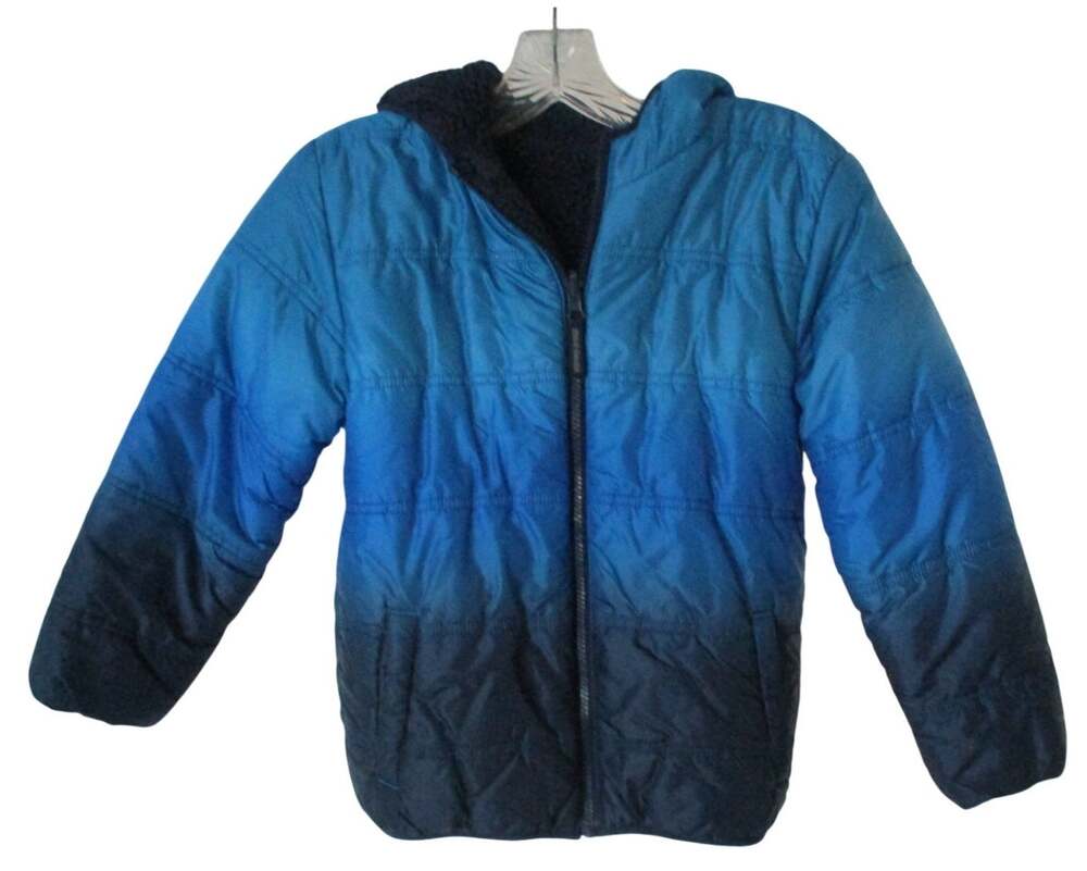 Eddie Bauer Women's Blue Long Sleeve Zip Front Hooded Quilted Puffer Jacket XS